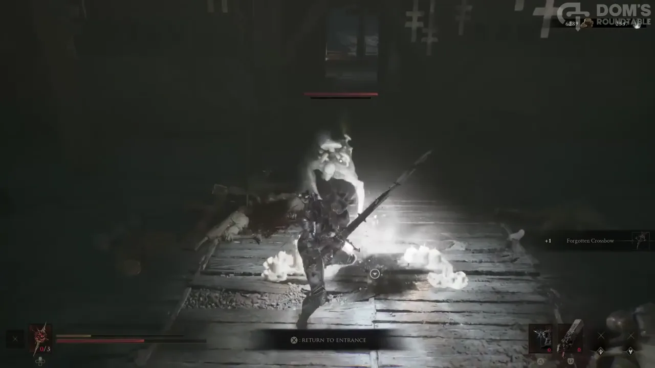 The damp-key door leading to the Forgotten Crossbow