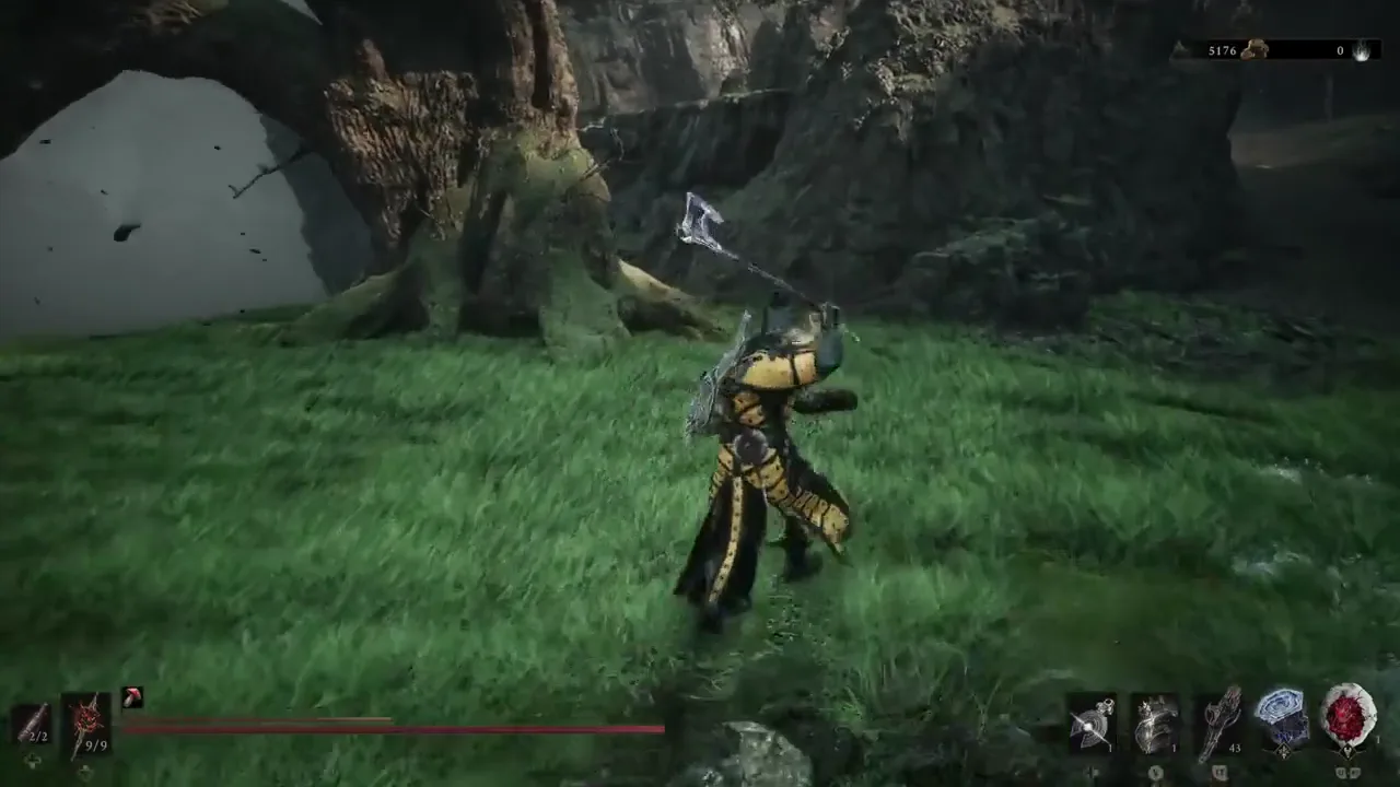 The Axatana held aloft in the overworld