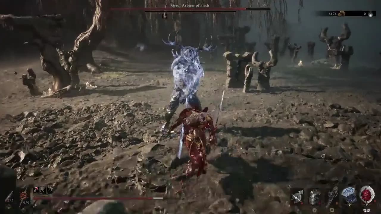 A target locked down by the Axatana's status buildup