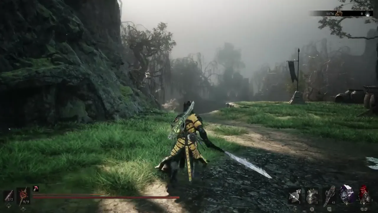 The Great Martyr's Blade carried on the back through Gloomshade Grove